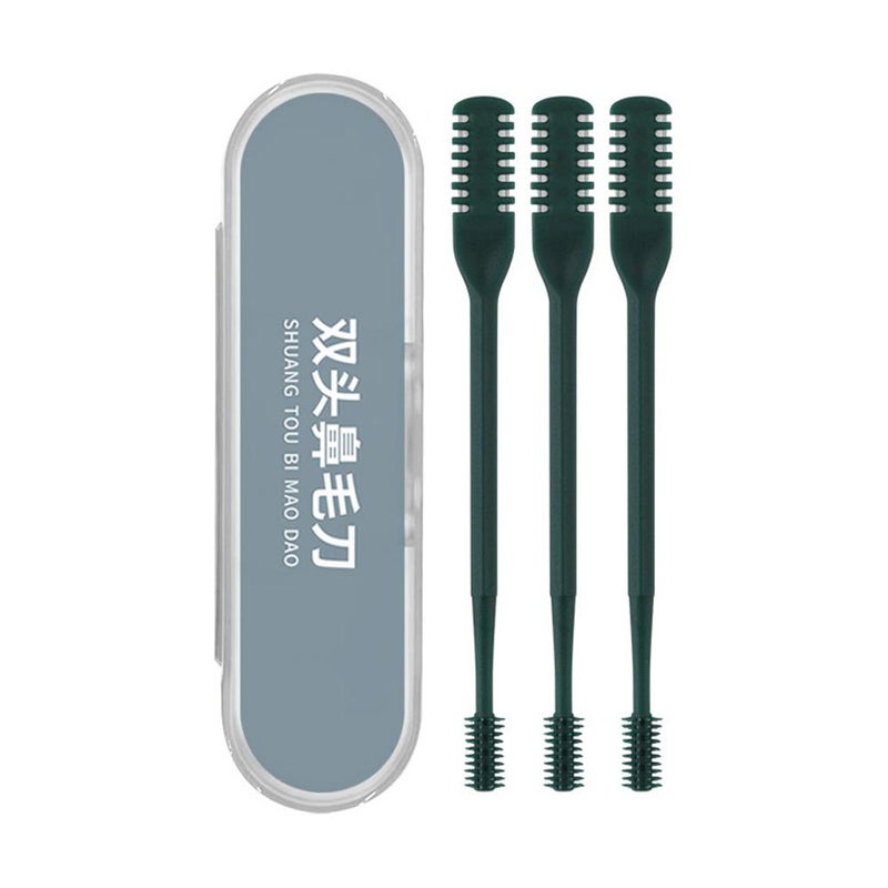 Double-headed nose hair trimmer, manual rotary shaving and trimming tool for cleaning and trimming nose hairs.